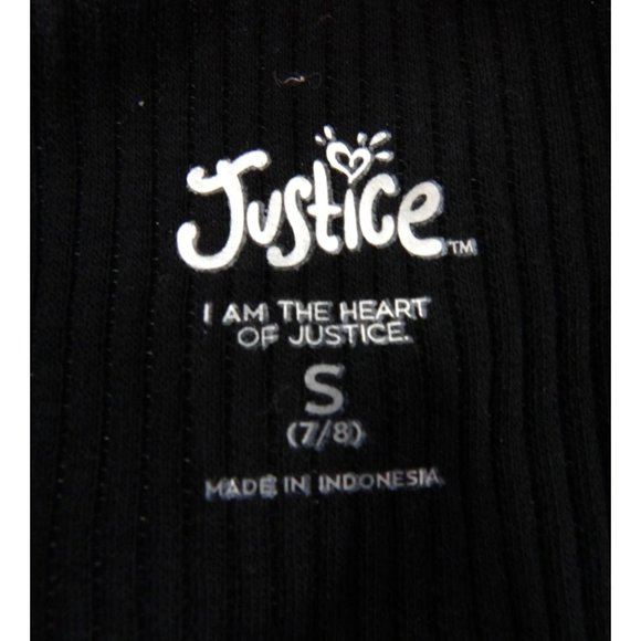 Girl's Justice Black High Neck Rib Dress S 7/8 NWT - Picture 4 of 6